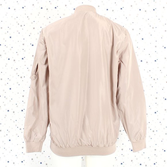 Khaki Long Zip Up Bomber Jacket - Picture 6 of 8